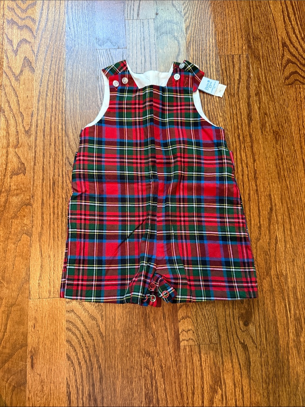 Red Tartan Plaid Kids Romper - Classic Holiday Style